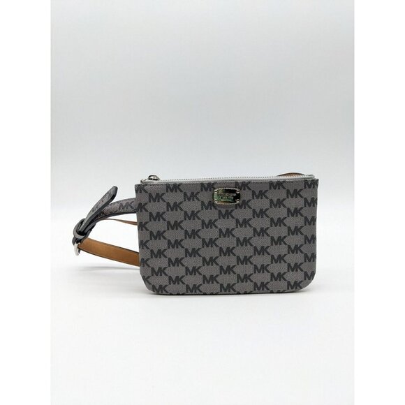 MICHAEL KORS Signature logo faux-leather belt bag /fanny pack -Black  -Small - Picture 1 of 8